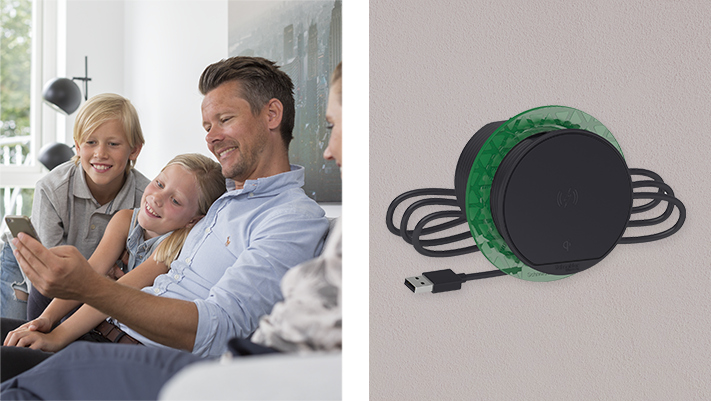Trådløs opladning ved hånden billede