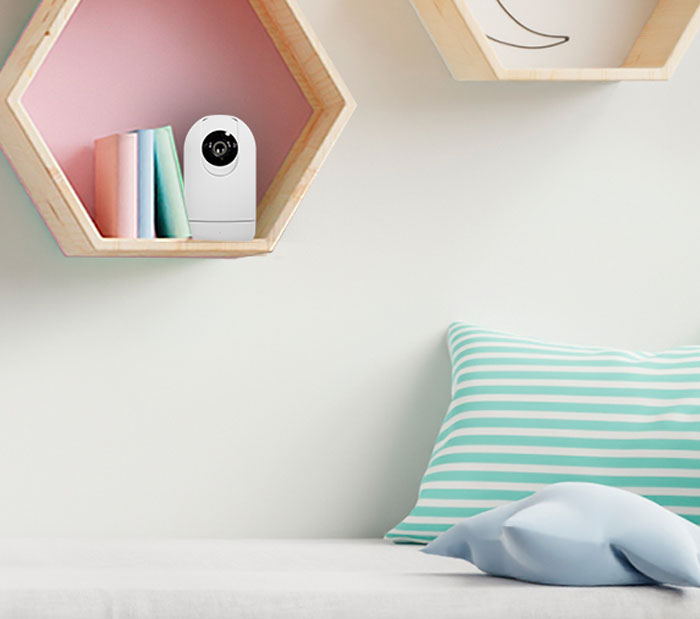 Smart indendørs IP-kamera med indbygget mikrofon billede